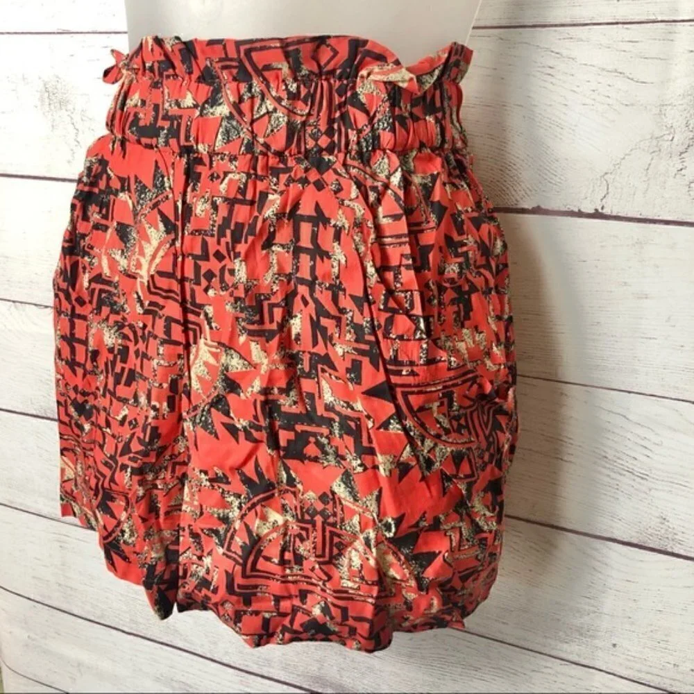 Dolce Vita Red‎ Macie Aztec Printed Soft Shorts Elastic Waist M